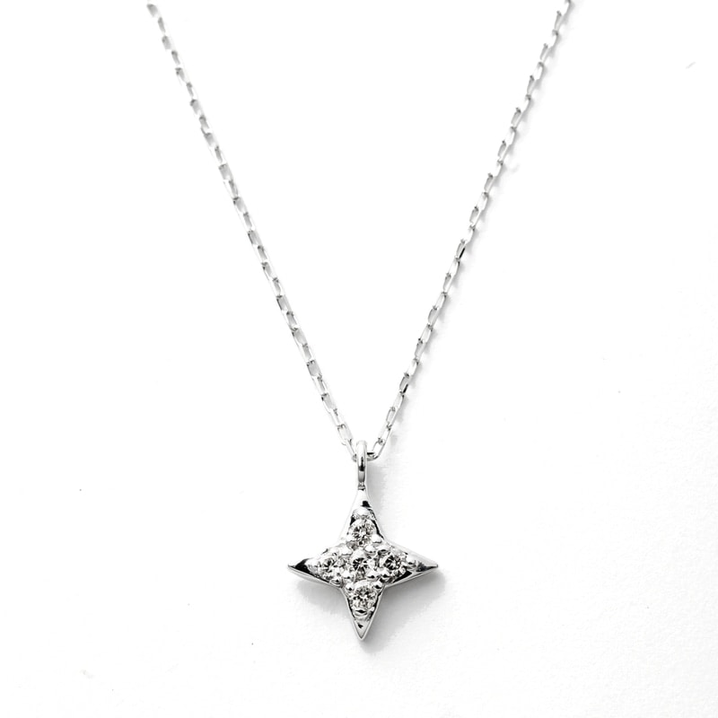 K10 WG ホワイトゴールド ダイヤモンド 0.03ct ネックレス 1136504270