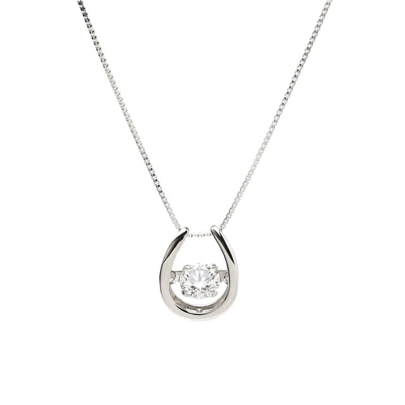 【Lab Grown Diamond】 PT プラチナ 0.3ct ラボグロウンダイヤモンド LGD ホースシュー ネックレス 1164200028