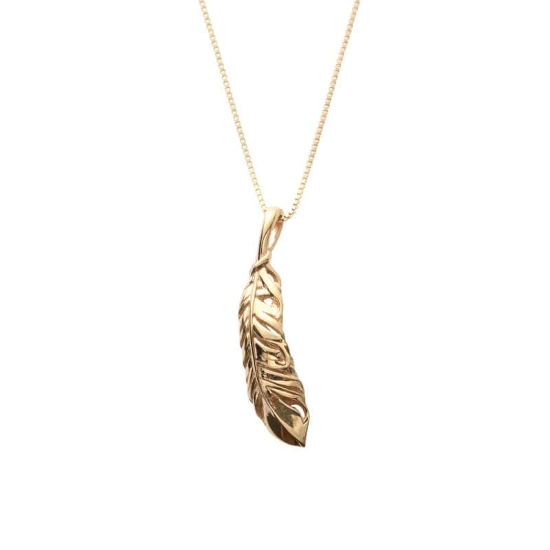 【Gold Jewelry】 プレシャスメタル K10 YG イエローゴールド ネックレス 羽 M 45cm 1169800114