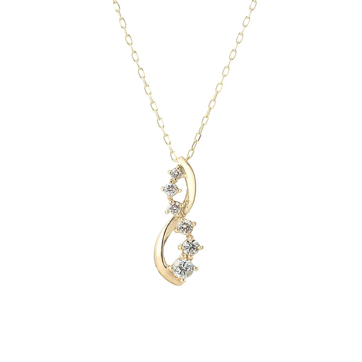 【toujours】 K10 YG イエローゴールド ダイヤモンド 0.15ct ネックレス 40cm 1175800056