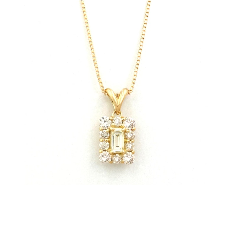 【toujours】 K18 YG イエローゴールド 0.35ct Bucket Cut バゲットカット ダイヤモンド ネックレス 45cm free 1175900072