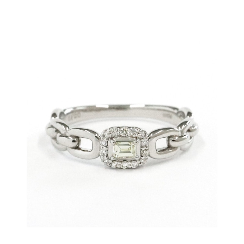 【toujours】 PT プラチナ 0.15ct Bucket Cut バゲットカット ダイヤモンド リング 1175900076