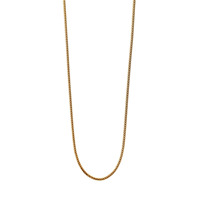 【Gold Jewelry】 デザインチェーン ネックレス ハートキューブチェーン K18 YG イエローゴールド φ0.28 50cm アジャスター付 1131100313