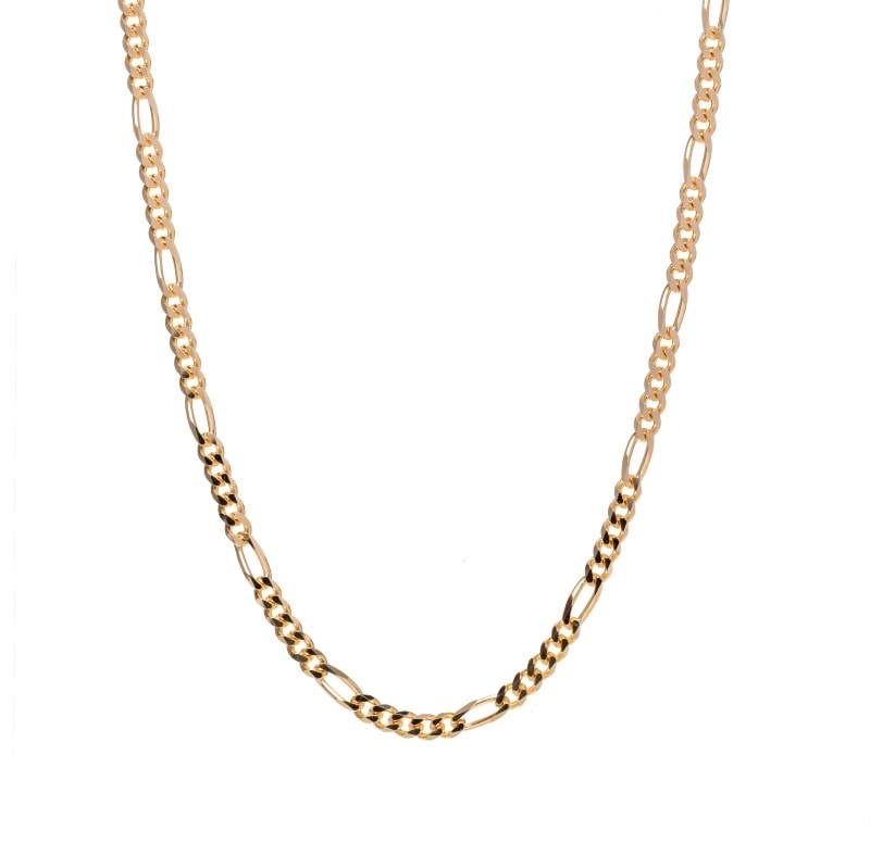 【Gold Jewelry】 デザインチェーン ネックレス フィガロチェーン K18 YG イエローゴールド φ0.6 40cm 1131100332