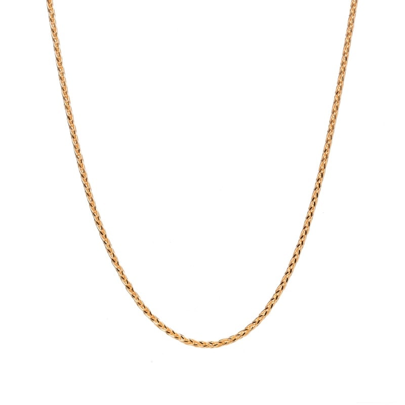 【Gold Jewelry】 デザインチェーン ネックレス スピガカットチェーン K18 YG イエローゴールド φ0.25 45cm アジャスター付 1131100334