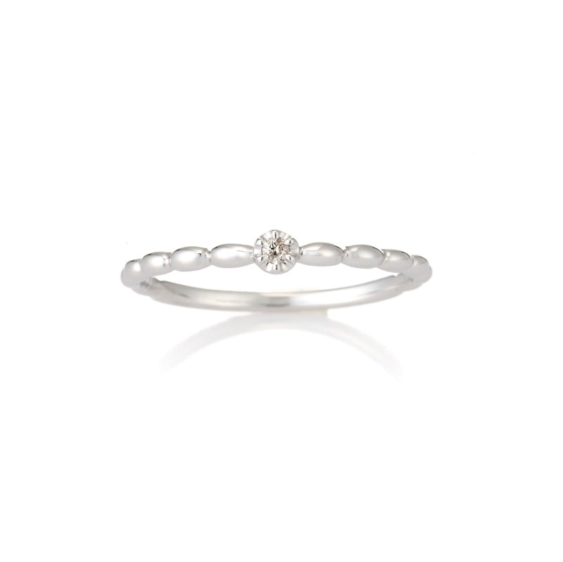 K10 WG ホワイトゴールド 0.01ct ダイヤモンド ピンキーリング 1105500196