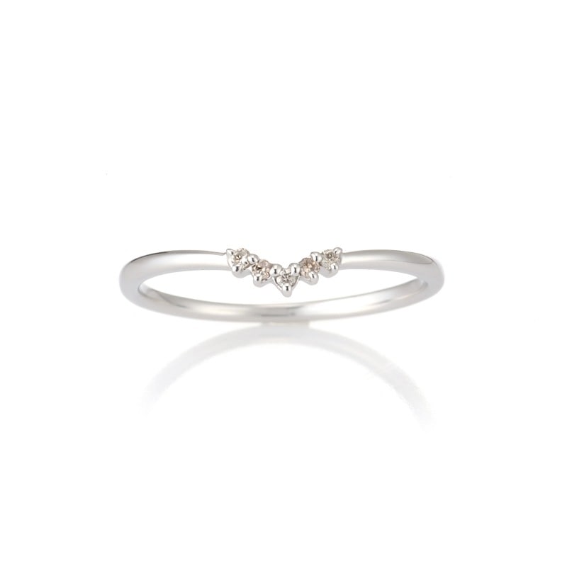 K10 WG ホワイトゴールド 0.02ct ダイヤモンド ピンキーリング 1105500202