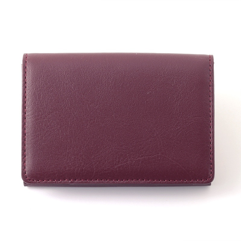 【H&D Leather】 名刺入れ カードケース HDB-9 ワインレッド 5564200697