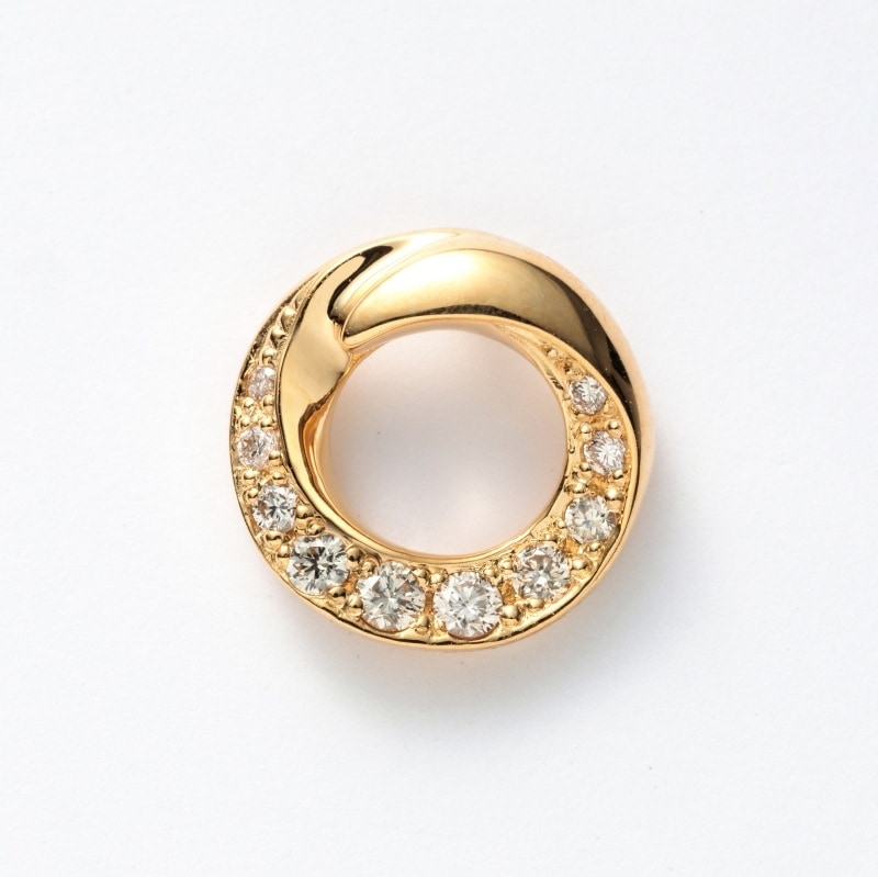 K18 YG イエローゴールド 0.10ct ダイヤモンド ペンダントトップ 1182600026