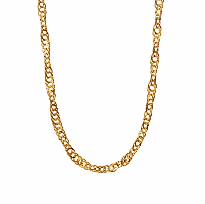 【Gold Jewelry】 CORDA コルダ デザインチェーン ネックレス スクリューチェーン 中空 K18 YG イエローゴールド 45cm 1173600030