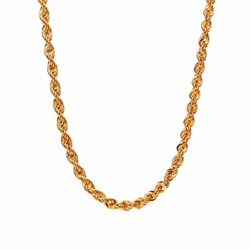 【Gold Jewelry】 CORDA コルダ デザインチェーン ネックレス ロープチェーン 中空 K18 YG イエローゴールド 50cm 1131100279