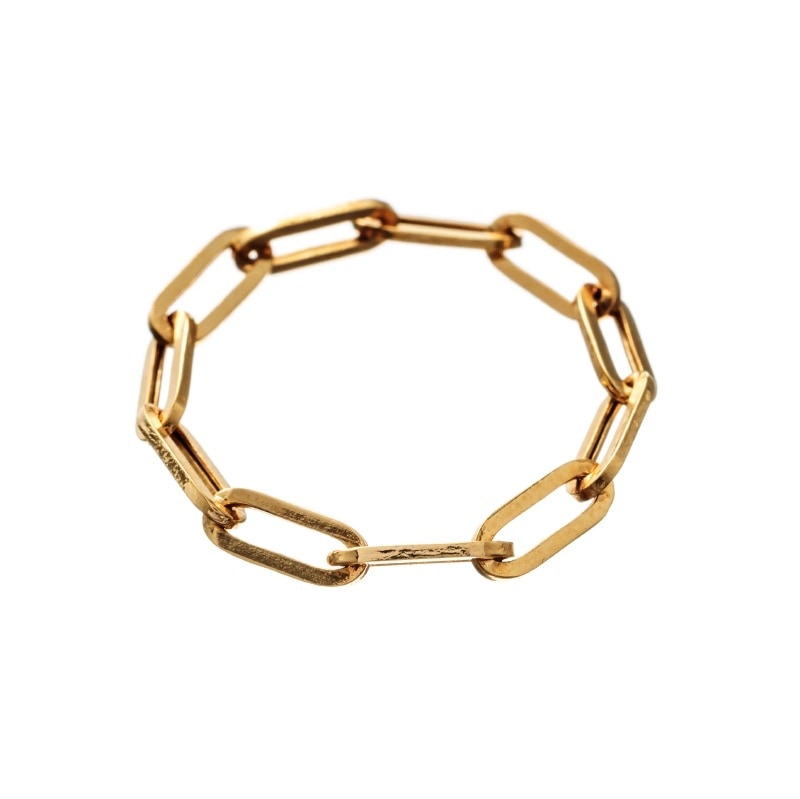 【Gold Jewelry】 CORDA コルダ デザインチェーン リング クリップチェーン レオンチェーン 中空 K18 YG イエローゴールド 1131100277