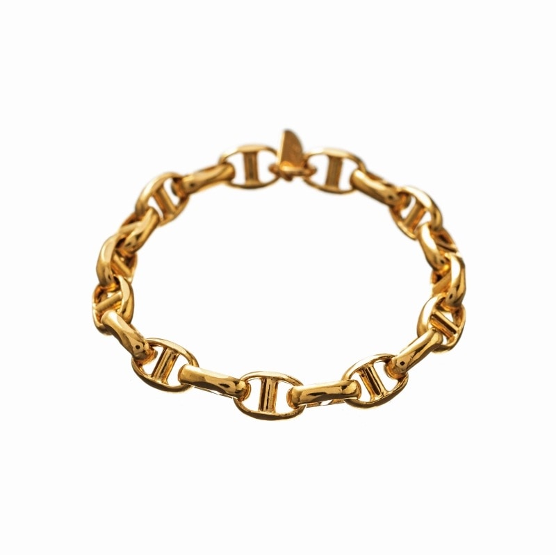 【Gold Jewelry】 CORDA コルダ デザインチェーン リング スカルチェーン 中空 K18 YG イエローゴールド 1173600036