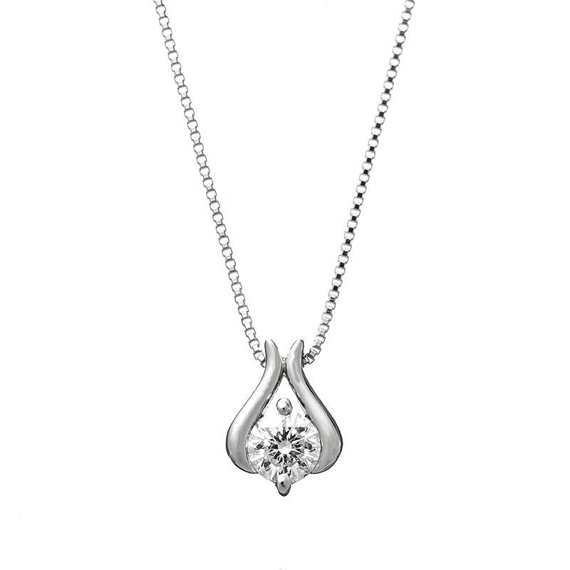 PT プラチナ 0.2ct ダイヤモンド ネックレス Dカラー SI2クラス EXカット 45cm 1176800153
