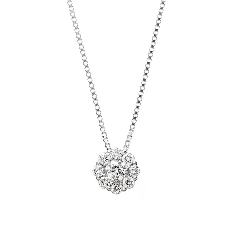 PT プラチナ 0.1ct ダイヤモンド ネックレス Dカラー SI2クラス EXカット 45cm 1176800148