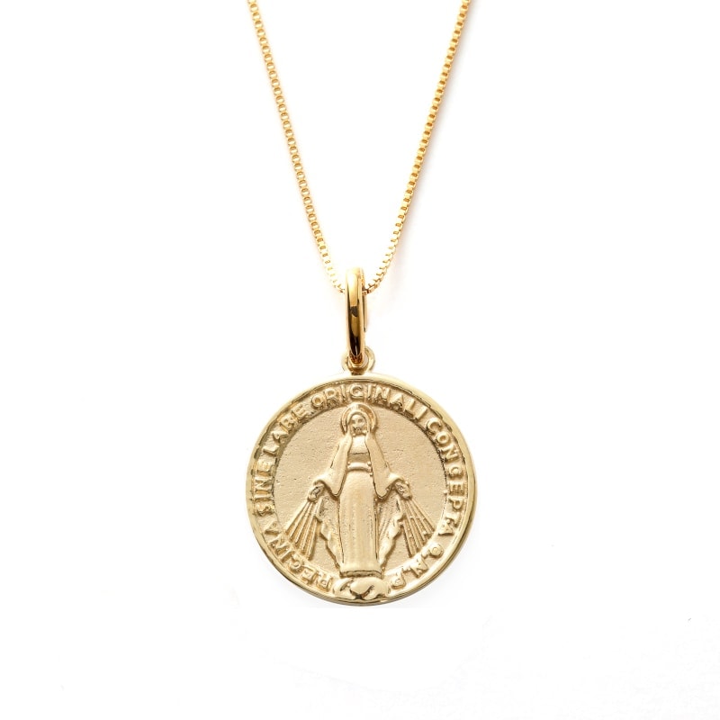 【Gold Jewelry】 プレシャスメタル K10 YG イエローゴールド メダル ネックレス マリア M 45cm 1169800223