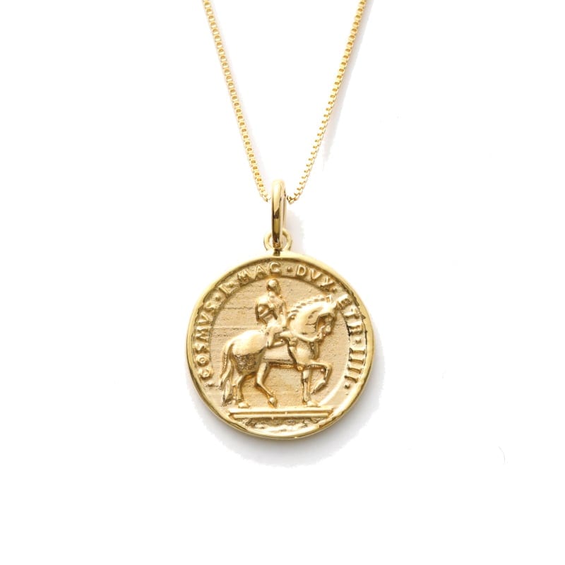 【Gold Jewelry】 プレシャスメタル K10 YG イエローゴールド メダル ネックレス 騎士 M 45cm 1169800225