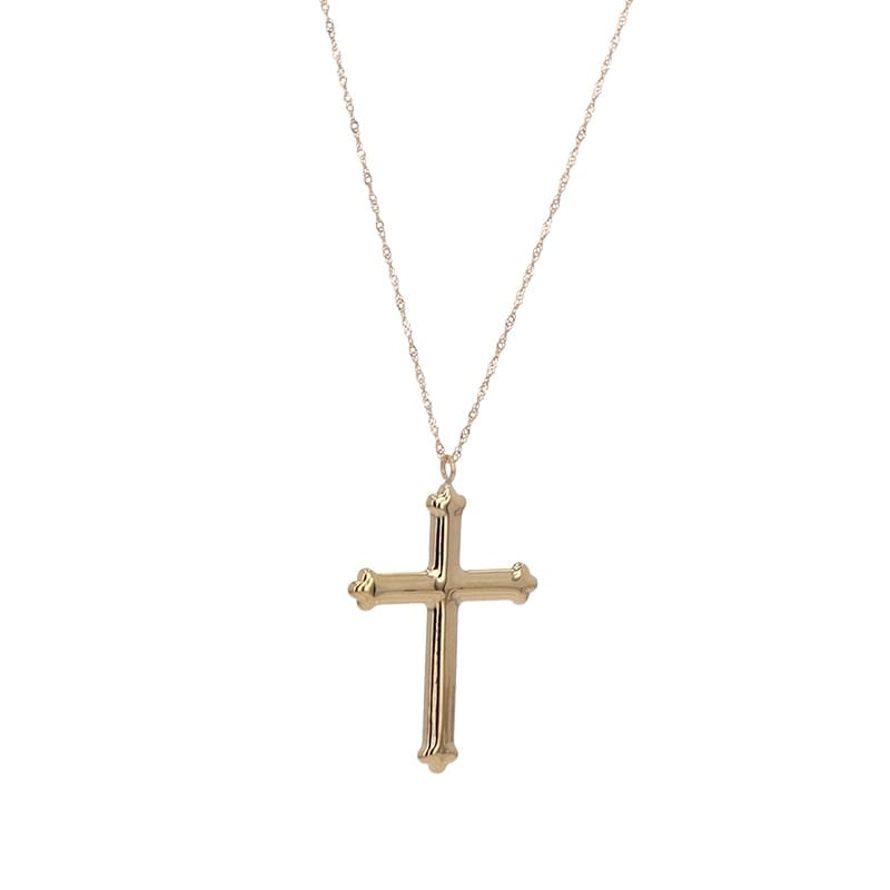 【Gold Jewelry】 プレシャスメタル K18 YG イエローゴールド クロス ネックレス 40cm 1169800227