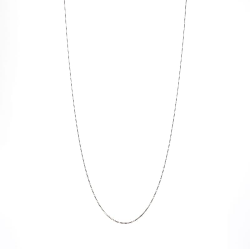 【Gold Jewelry】 デザインチェーン ネックレス ハートキューブチェーン K18WG ホワイトゴールド φ0.28 45cm 1131100108