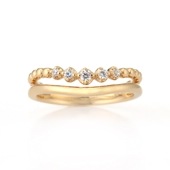 【h&d Jewelry】 ピンキーリング SWEET SV925 イエローゴールド CZ 5175600417