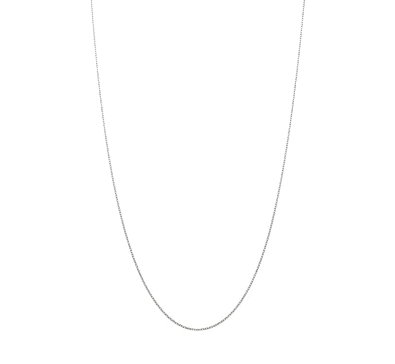 【Gold Jewelry】 デザインチェーン ネックレス 角アズキチェーン K10WG ホワイトゴールド φ0.28 40cm 1131100221