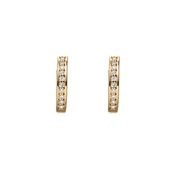 【h&d Jewelry】 フープ ピアス COOL SV925 イエローゴールド CZ 15mm 5175600397