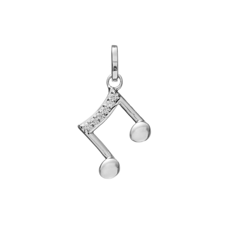 【h&d Jewelry】 Music Note ペンダントトップ PAIR SV925 シルバー CZ 5181700028