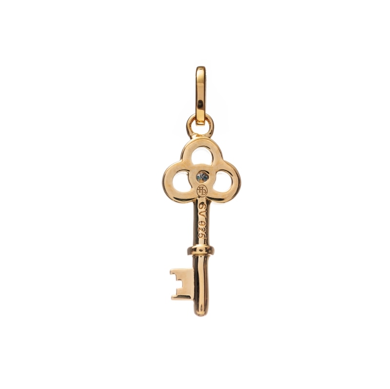 【h&d Jewelry】 Key ペンダントトップ PAIR SV925 イエローゴールド CZ 5181700031