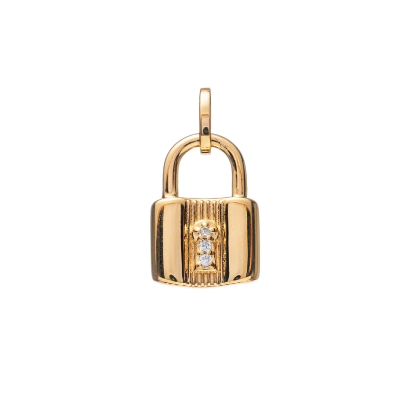 【h&d Jewelry】 Padlock ペンダントトップ PAIR SV925 イエローゴールド CZ 5181700033