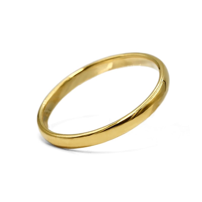 【Gold Jewelry】 K18 YG イエローゴールド 甲丸 リング 2mm幅 1181000075