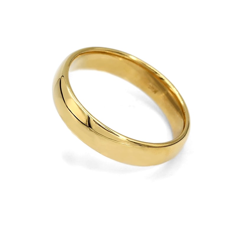 【Gold Jewelry】 K18 YG イエローゴールド 甲丸 リング 4mm幅 1181000083