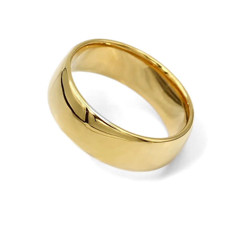 【Gold Jewelry】 K18 YG イエローゴールド 甲丸 リング 6mm幅 1181000087