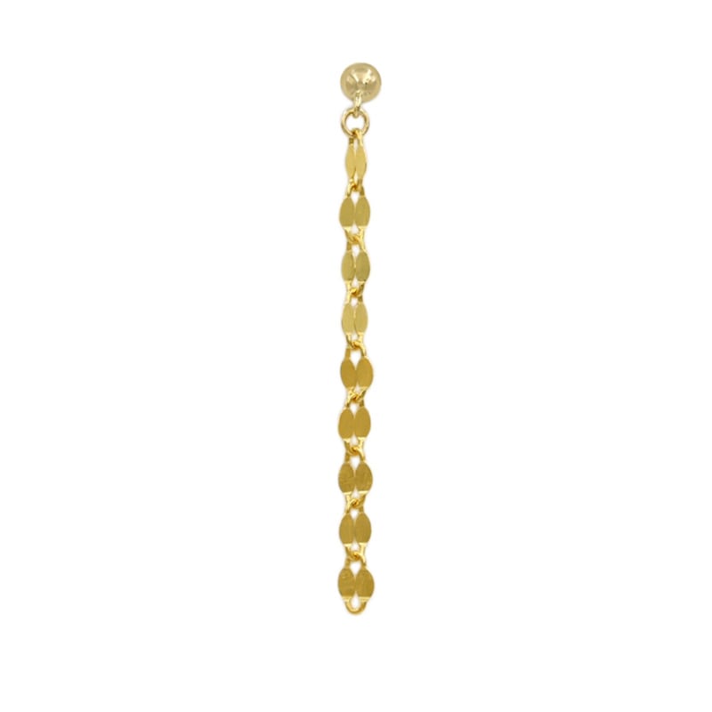 【Gold Jewelry】 K24 YG イエローゴールド チェーン シングル ピアス 片耳 1181000106