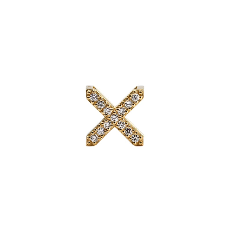 【Gold Jewelry】 K18 YG イエローゴールド 0.21ct ラボグロウンダイヤモンド LGD 喜平用 ペンダントトップ クロス M 1182600014