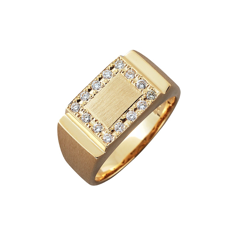 【Gold Jewelry】 プレシャスメタル K18 YG イエローゴールド 0.28ct ダイヤモンド リング #18 1169800212