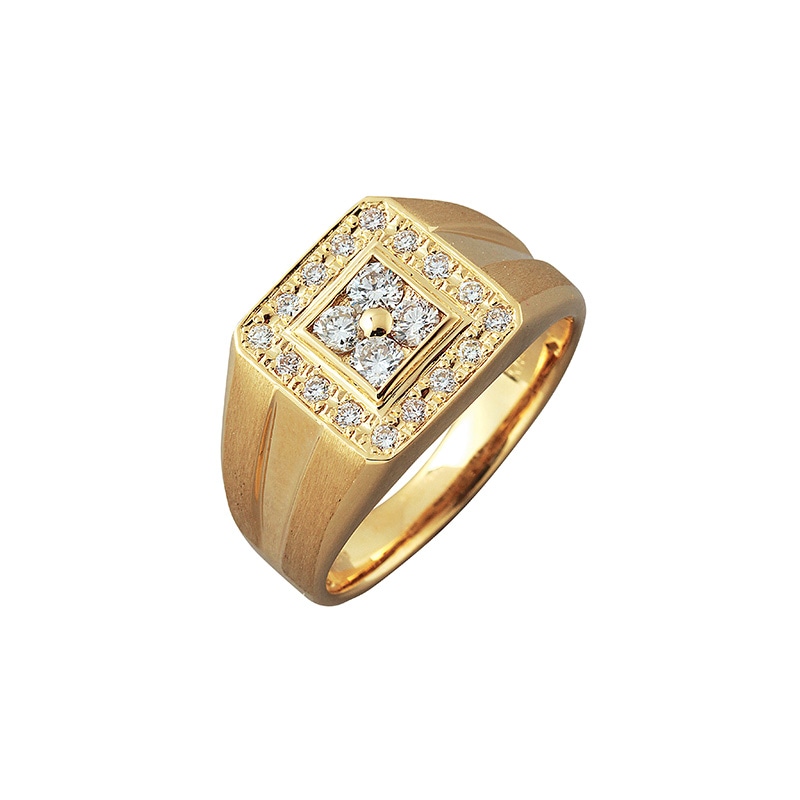 【Gold Jewelry】 プレシャスメタル K18 YG イエローゴールド 0.5ct ダイヤモンド リング #18 1169800210