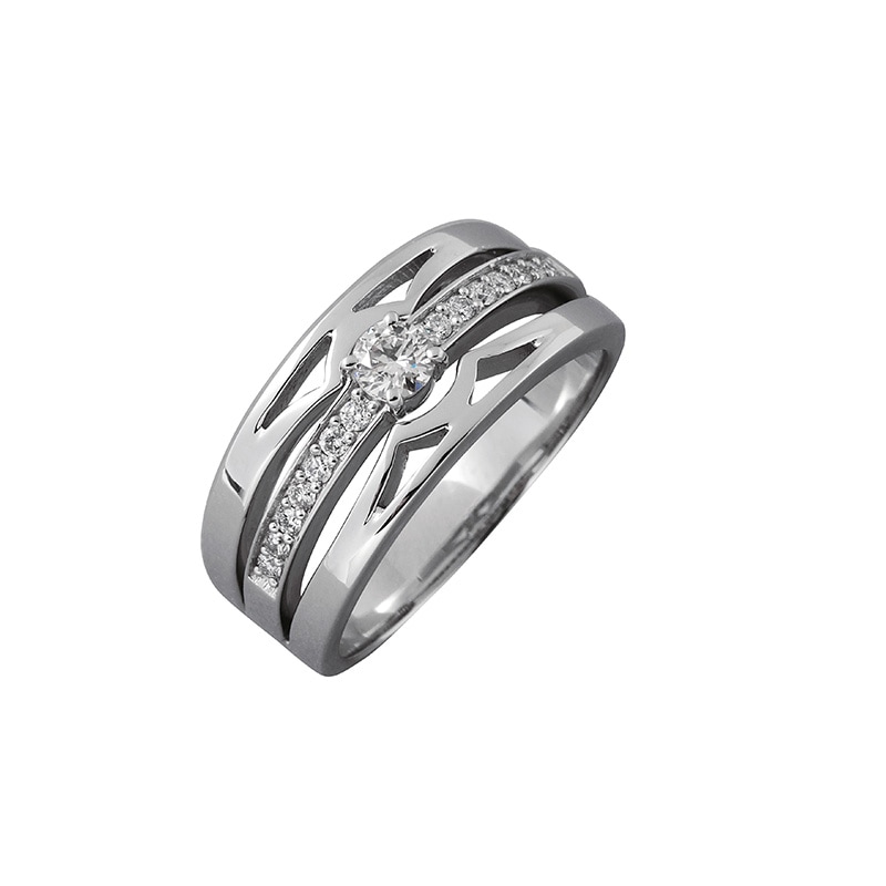 【Gold Jewelry】 プレシャスメタル PT プラチナ 0.32ct ダイヤモンド リング #16 1125529573