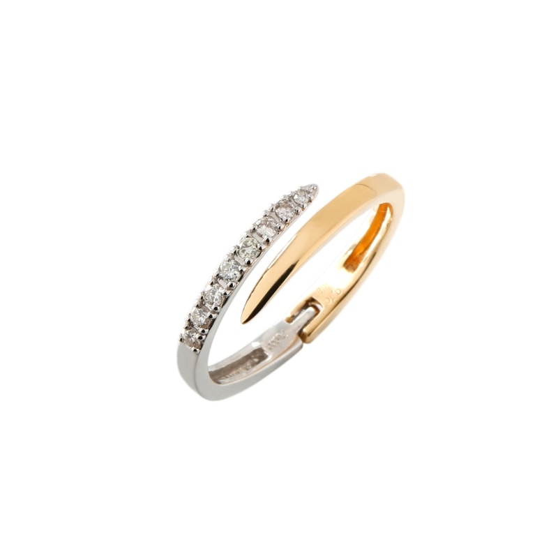 【Gold Jewelry】 Easy Fit イージーフィット PT プラチナ K18 YG イエローゴールド 0.1ct ダイヤモンド リング free 1174500010