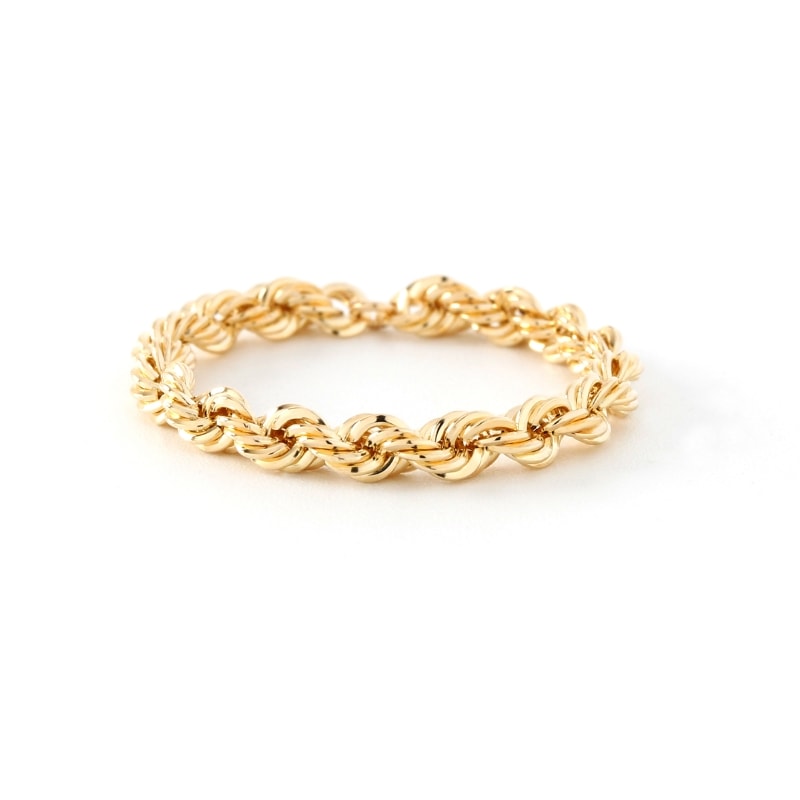 【Gold Jewelry】 CORDA コルダ デザインチェーン リング ロープチェーン 中空 K18 YG イエローゴールド 1173600065