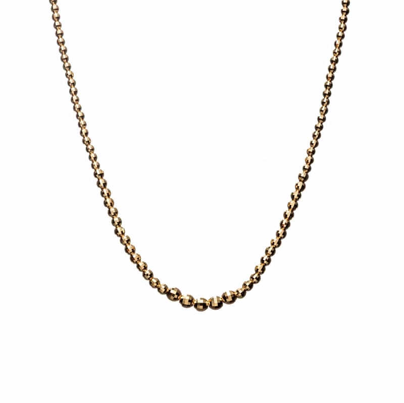 【Gold Jewelry】 プレシャスメタル K18 YG イエローゴールド  カットボール デザインチェーン ネックレス 45cm 1125510314