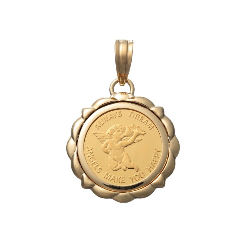 【Gold Jewelry】 K18 K24 YG イエローゴールド エンジェル メダル PAMP SUISSE ペンダントトップ 1/25oz 1168900012