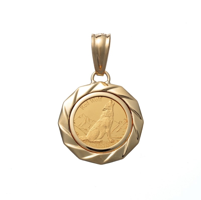 【Gold Jewelry】 K18 K24 YG イエローゴールド コンドル レッドウルフ 絶滅危惧種 PAMP SUISSE  メダル ペンダントトップ 1/25oz 1168900126