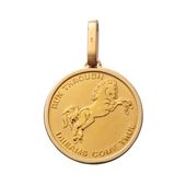 【Gold Jewelry】 K18 K24 YG イエローゴールド ホース メダル JAPAN MINT ペンダントトップ 1/5oz 1168900233