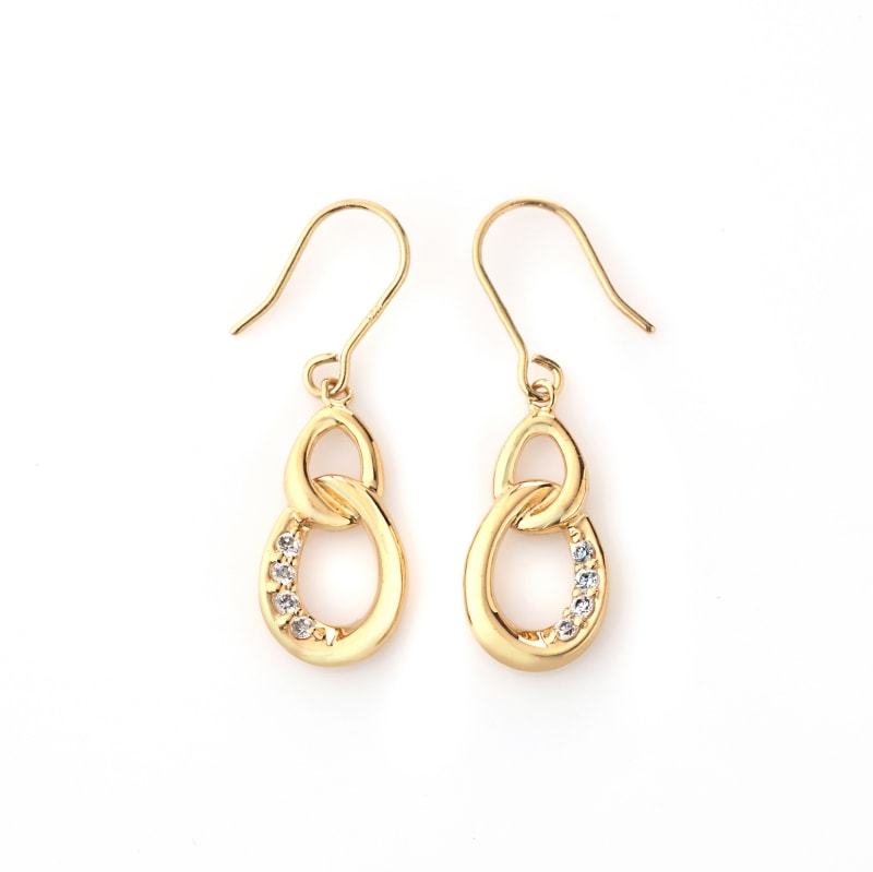 【h&d Jewelry】 フック ピアス COOL SV925 イエローゴールド CZ  5175600462