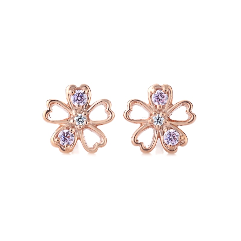 【h&d Jewelry】 SAKURA ピアス SWEET SV925 ピンクゴールド PKCZ+CZ 5175600464