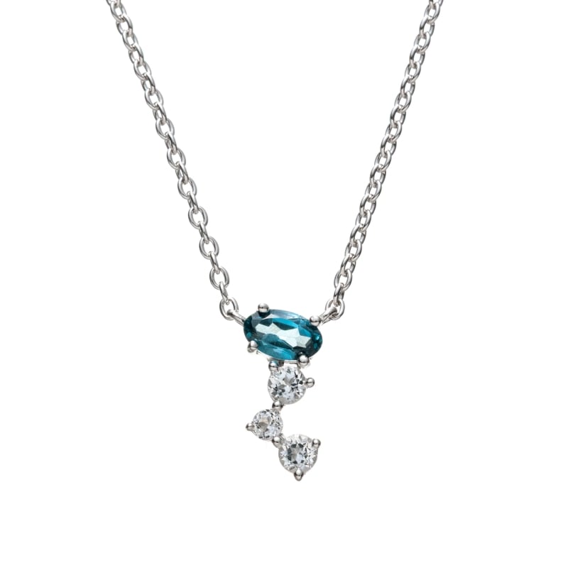 【h&d Jewelry】 ネックレス SWEET SV925 シルバー ロンドンブルートパーズ 天然石 40.5cm 5175600466