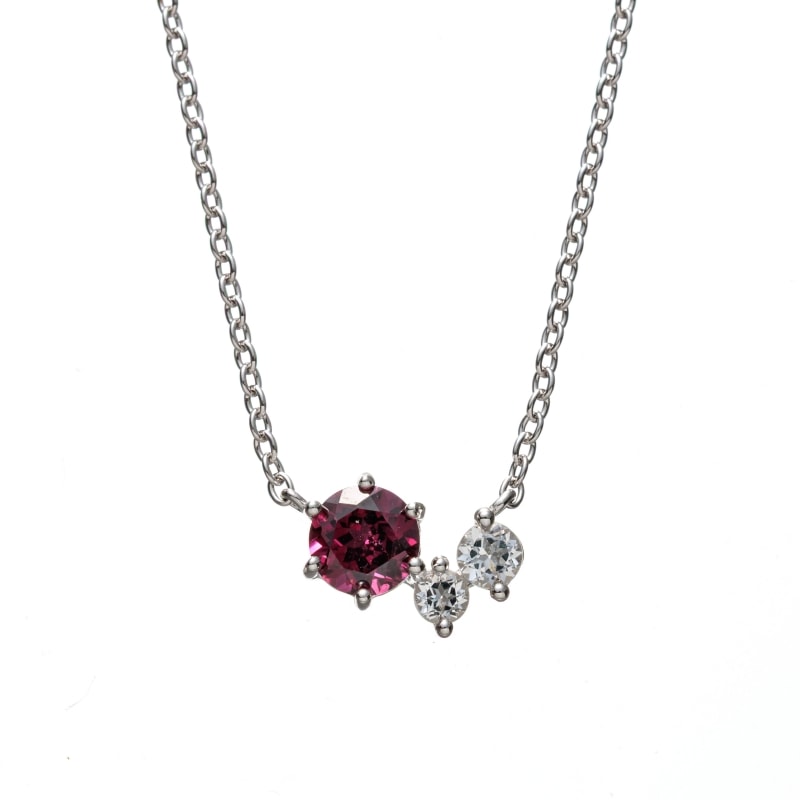 【h&d Jewelry】 ネックレス SWEET SV925 シルバー ロードライトガーネット 天然石 40.5cm 5175600468