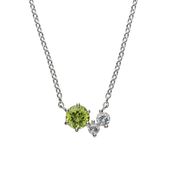 【h&d Jewelry】 ネックレス SWEET SV925 シルバー ペリドット 天然石 40.5cm 5175600469