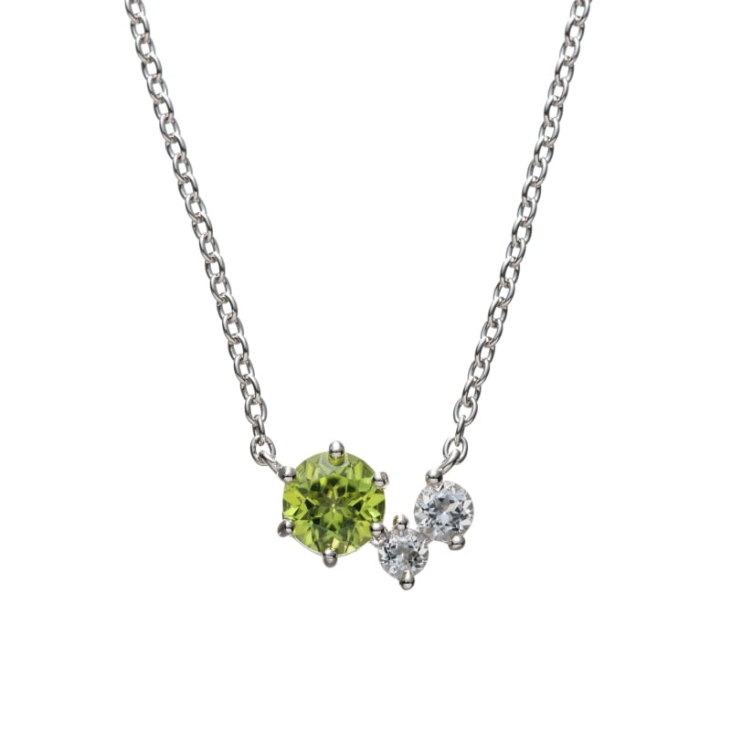 【h&d Jewelry】 ネックレス SWEET SV925 シルバー ペリドット 天然石 40.5cm 5175600469