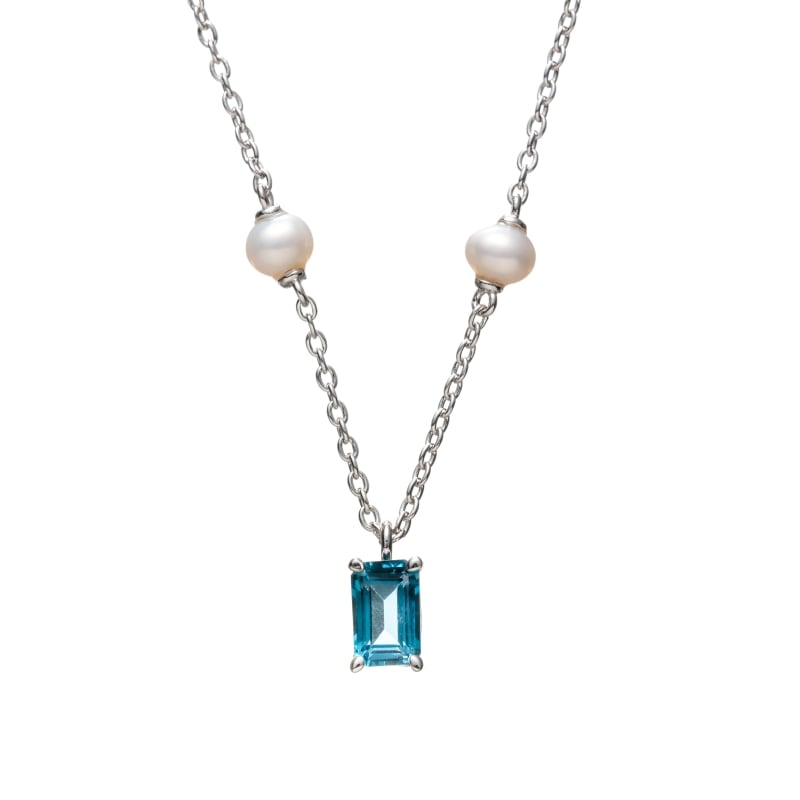 【h&d Jewelry】 ネックレス SWEET SV925 シルバー 天然石 ブルートパーズ 40.5cm 5175600471